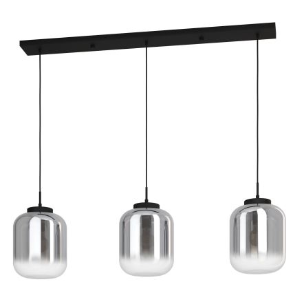 Eglo - Lampadario a sospensione con filo 3xE27/40W/230V fumé