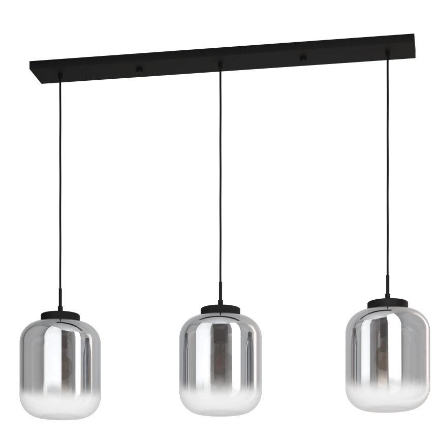 Eglo - Lampadario a sospensione con filo 3xE27/40W/230V fumé