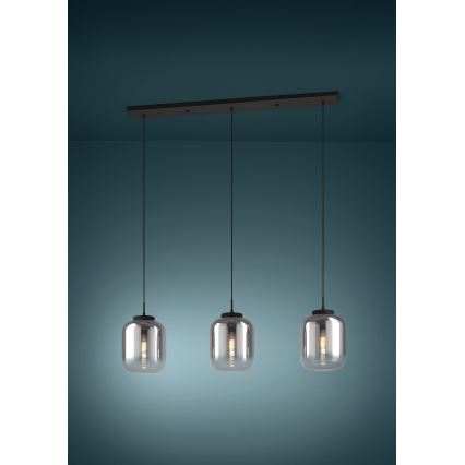 Eglo - Lampadario a sospensione con filo 3xE27/40W/230V fumé
