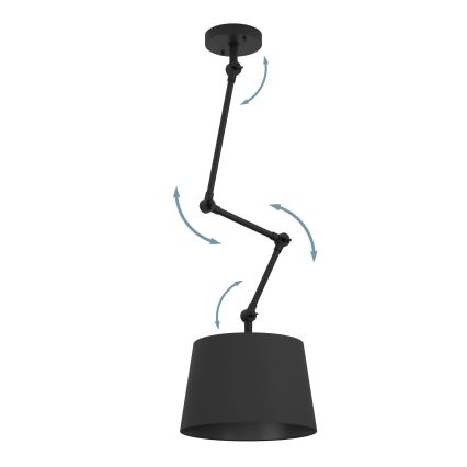 Eglo - Lampadario a sospensione con supporto rigido 1xE27/40W/230V nero