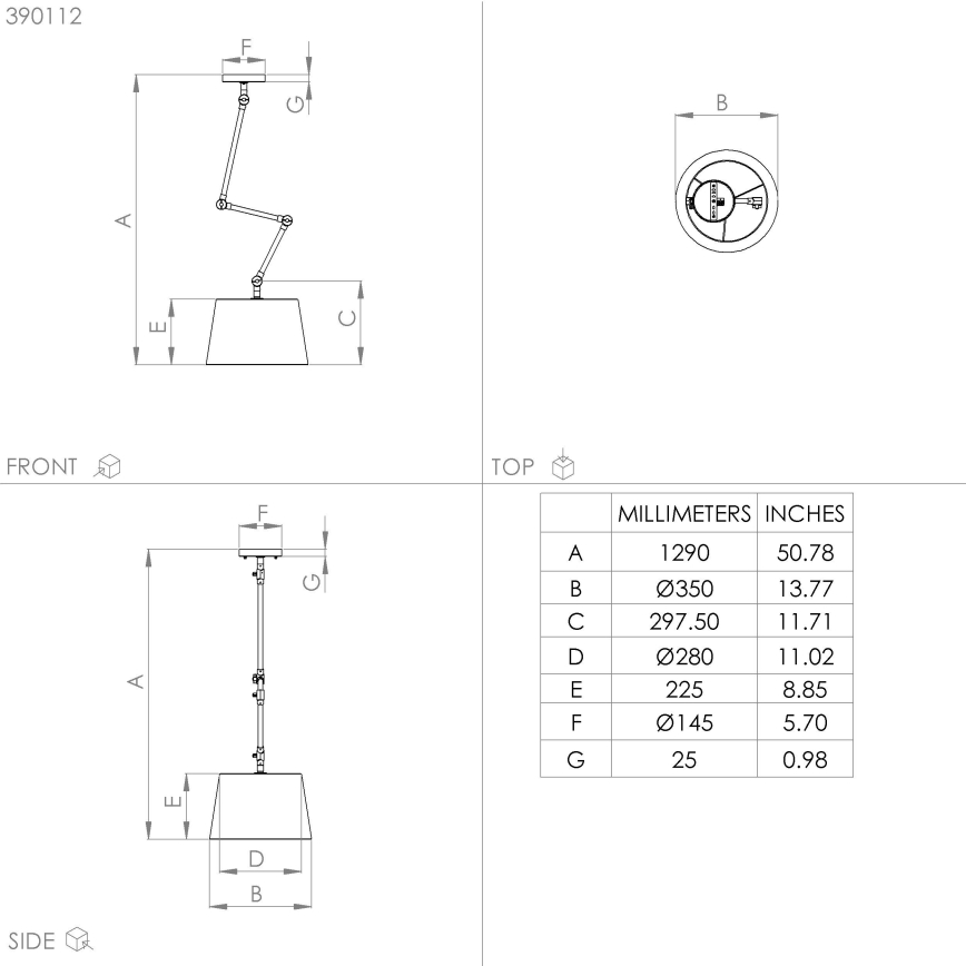 Eglo - Lampadario a sospensione con supporto rigido 1xE27/40W/230V nero