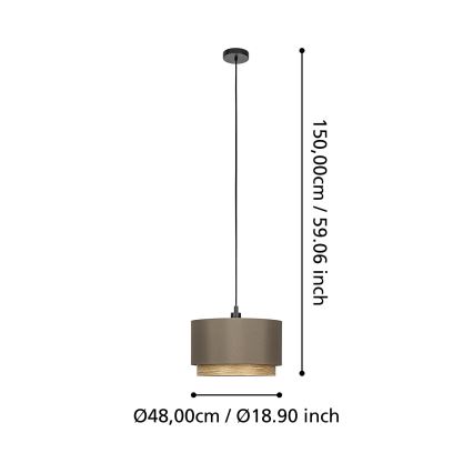 Eglo - Lampadario a sospensione con filo 1xE27/40W/230V marrone