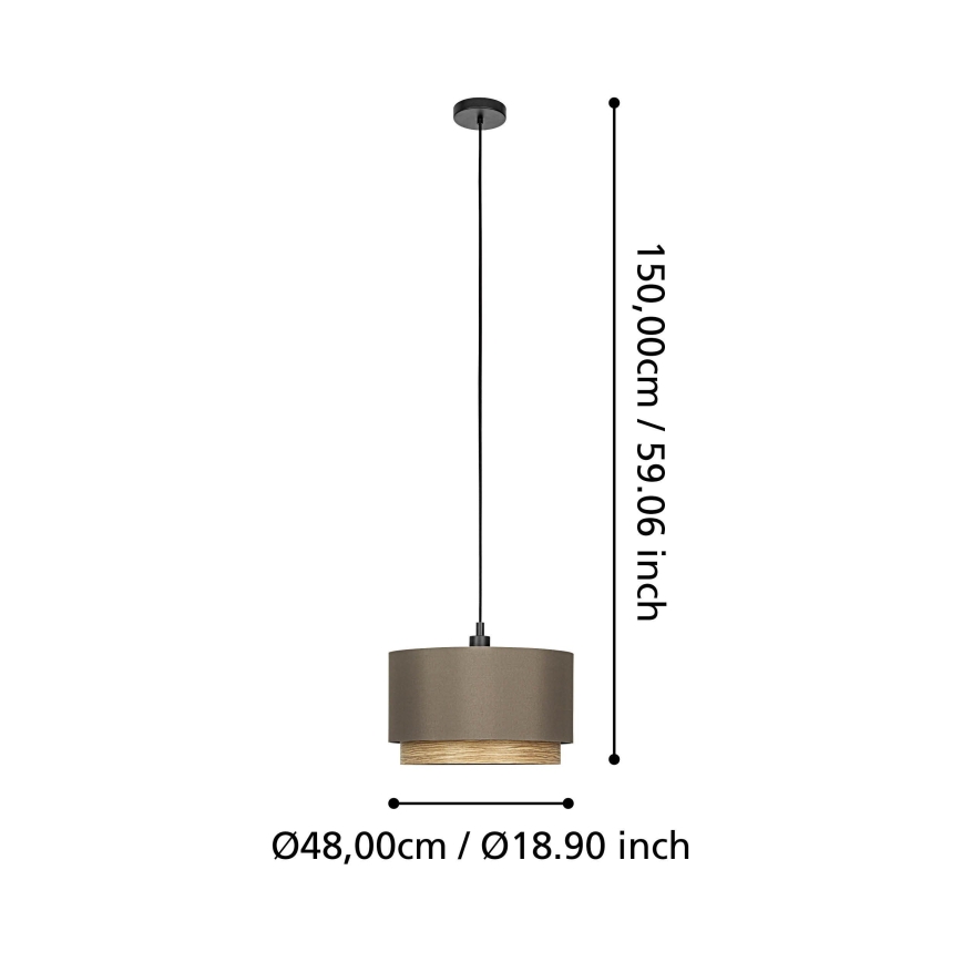 Eglo - Lampadario a sospensione con filo 1xE27/40W/230V marrone