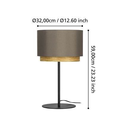 Eglo - Lampada da tavolo 1xE27/40W/230V marrone