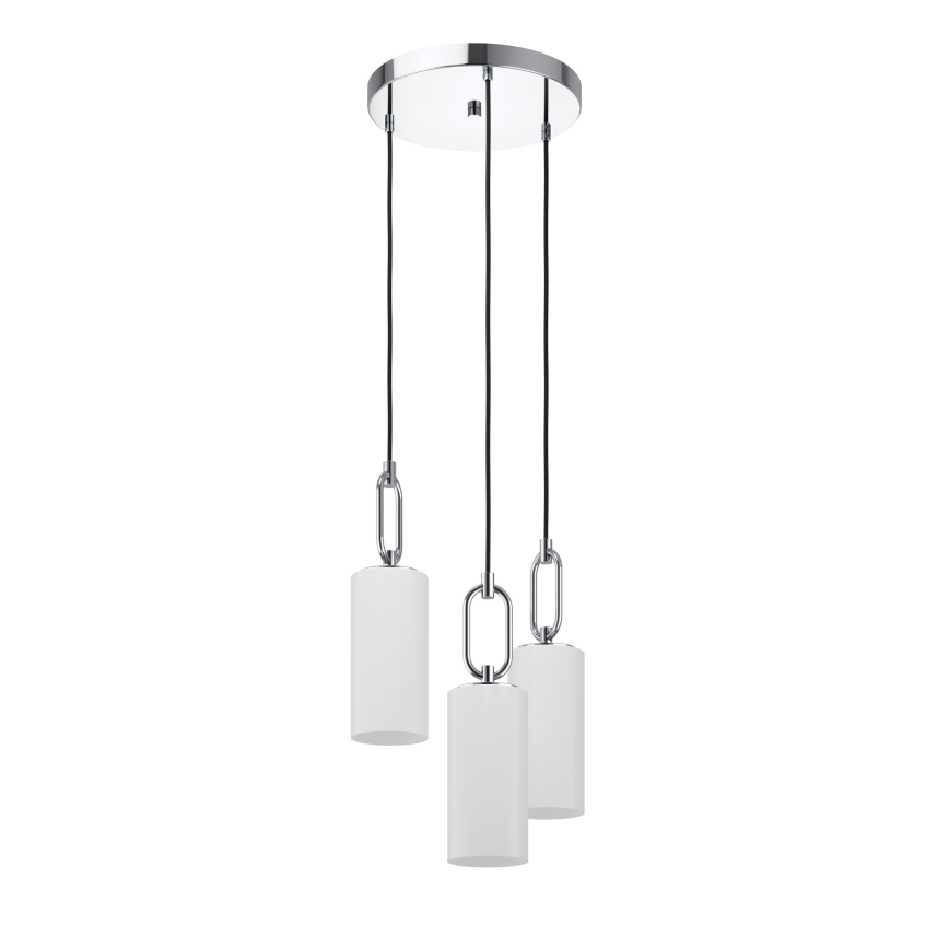 Eglo - Lampadario a sospensione con filo 3xE27/40W/230V cromo lucido