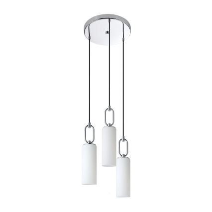 Eglo - Lampadario a sospensione con filo 3xE27/40W/230V cromo lucido