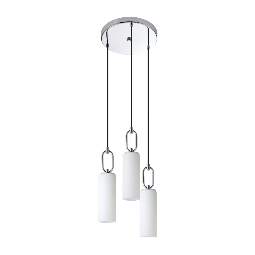 Eglo - Lampadario a sospensione con filo 3xE27/40W/230V cromo lucido