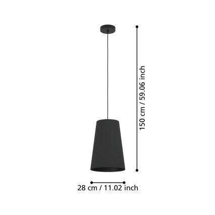 Eglo - Lampadario a sospensione con filo 1xE27/40W/230V nero