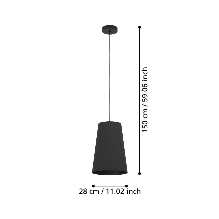Eglo - Lampadario a sospensione con filo 1xE27/40W/230V nero