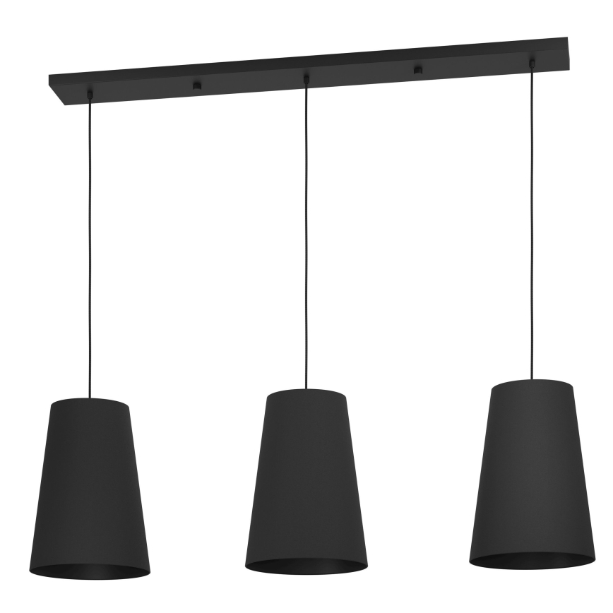 Eglo - Lampadario a sospensione con filo 3xE27/40W/230V nero
