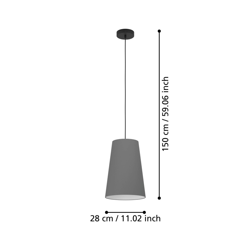 Eglo - Lampadario a sospensione con filo 1xE27/40W/230V grigio