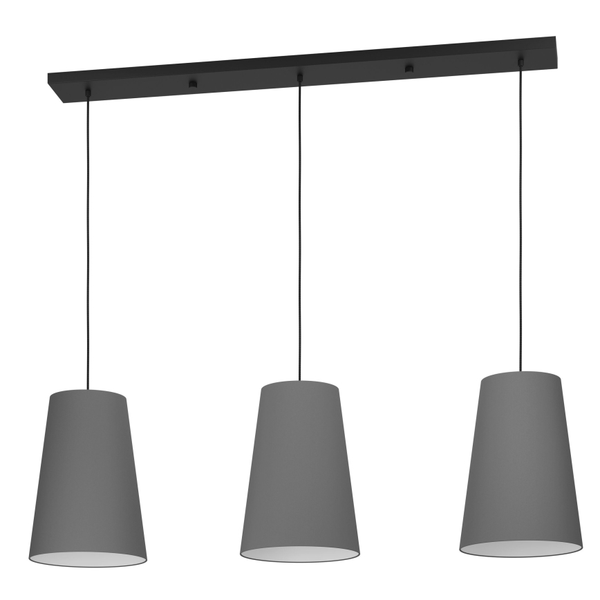 Eglo - Lampadario a sospensione con filo 3xE27/40W/230V grigio