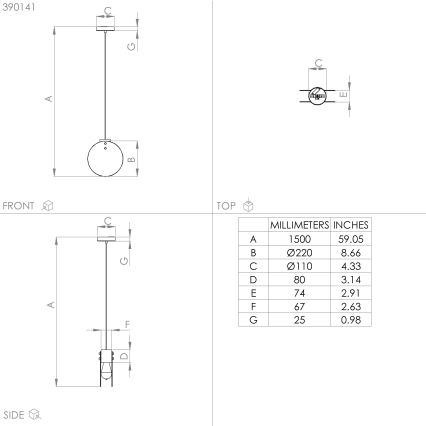 Eglo - Lampadario a sospensione con filo 1xE27/40W/230V fumé