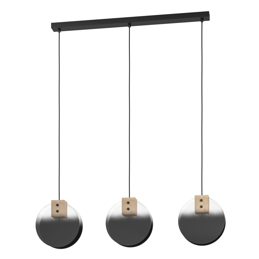 Eglo - Lampadario a sospensione con filo 3xE27/40W/230V fumé