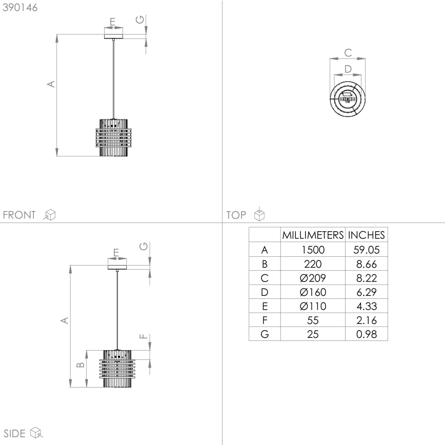 Eglo - Lampadario a sospensione con filo 1xE27/40W/230V diametro 21 cm color crema