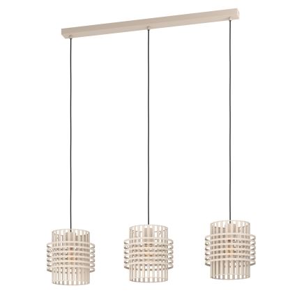 Eglo - Lampadario a sospensione con filo 3xE27/40W/230V color crema