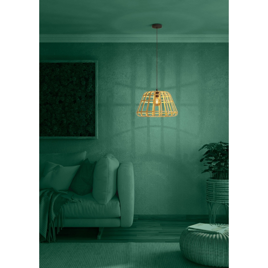 Eglo - Lampadario a sospensione con filo 1xE27/40W/230V diametro 50 cm bambù