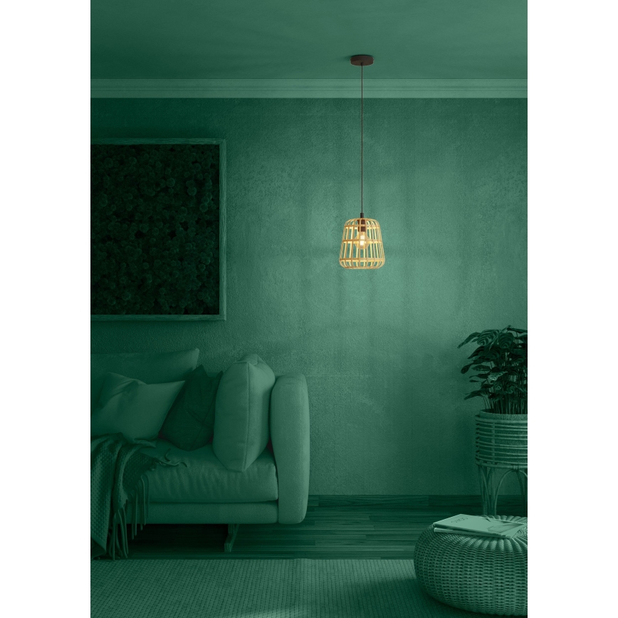 Eglo - Lampadario a sospensione con filo 1xE27/40W/230V diametro 24 cm bambù