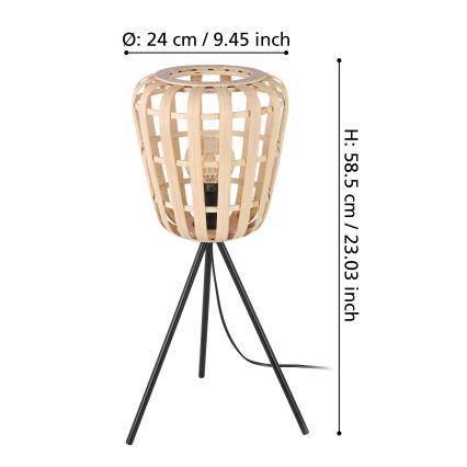 Eglo - Lampada da tavolo 1xE27/40W/230V bambù