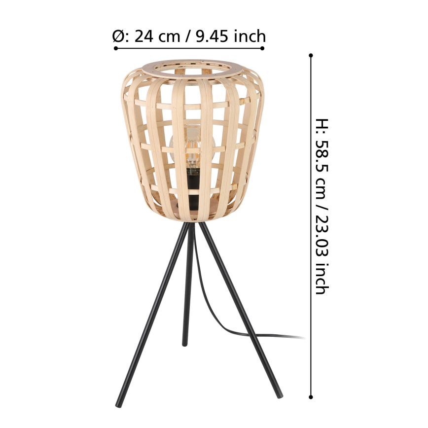 Eglo - Lampada da tavolo 1xE27/40W/230V bambù