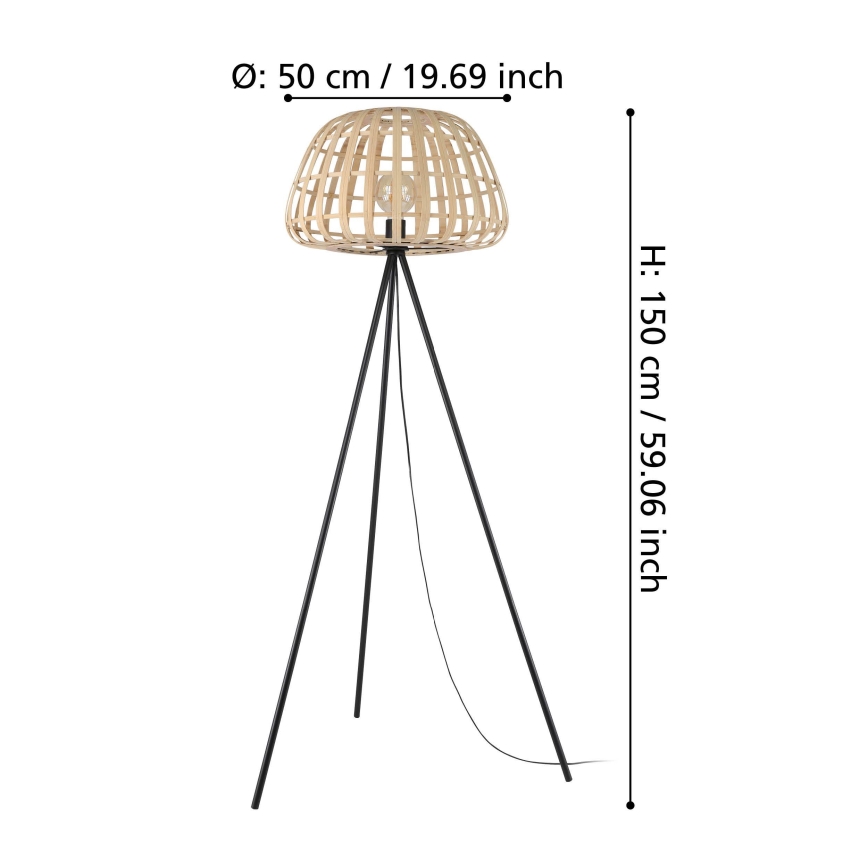 Eglo - Lampada con piedistallo 1xE27/40W/230V bambù