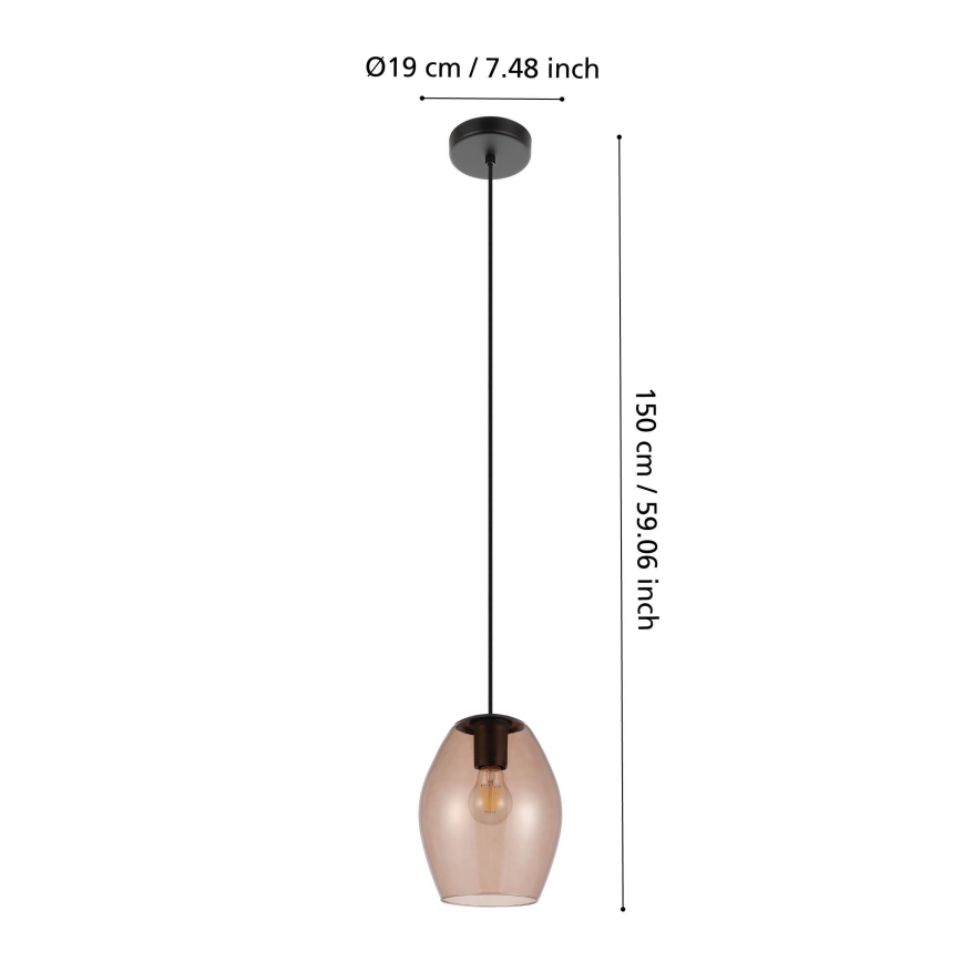 Eglo - Lampadario a sospensione con filo 1xE27/40W/230V marrone
