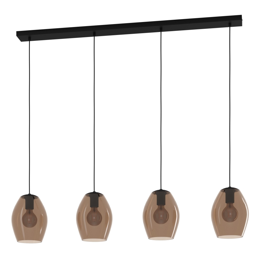 Eglo - Lampadario a sospensione con filo 4xE27/40W/230V marrone