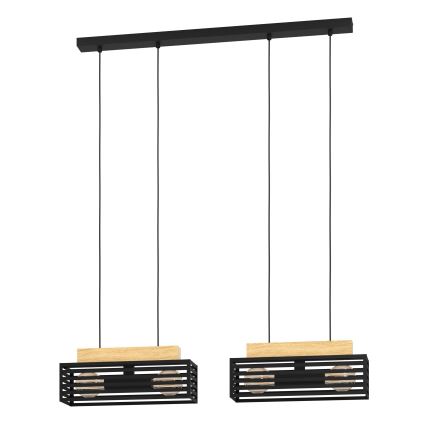 Eglo - Lampadario a sospensione con filo 4xE27/40W/230V nero/marrone