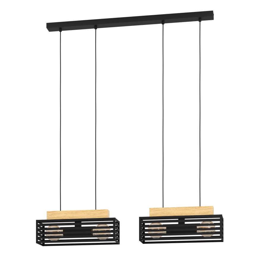 Eglo - Lampadario a sospensione con filo 4xE27/40W/230V nero/marrone