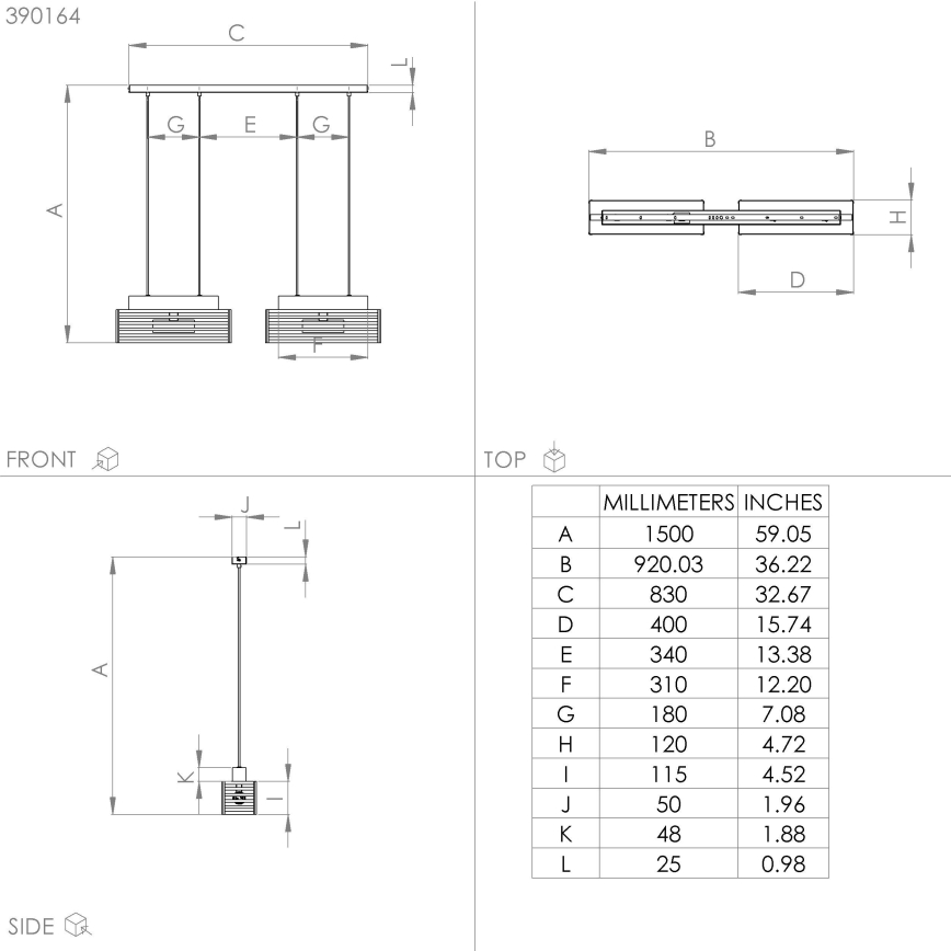 Eglo - Lampadario a sospensione con filo 4xE27/40W/230V nero/marrone