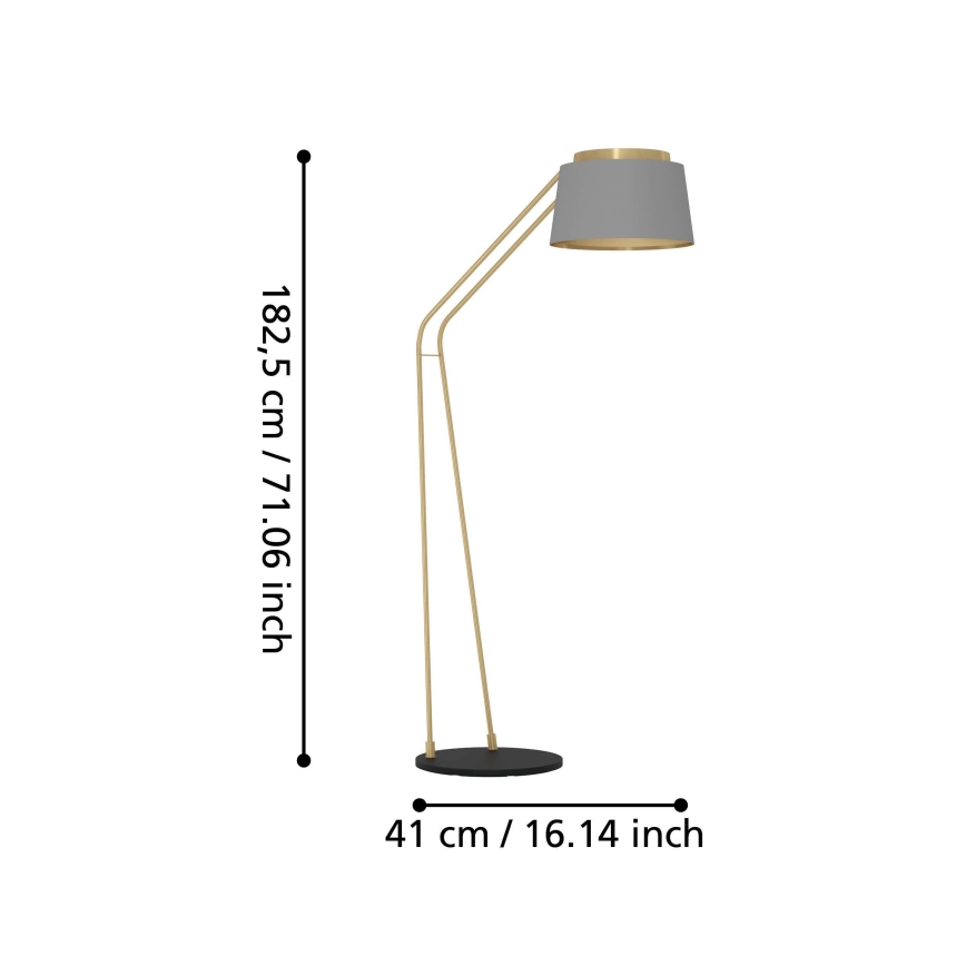 Eglo - Lampada con piedistallo 1xE27/40W/230V grigio/oro