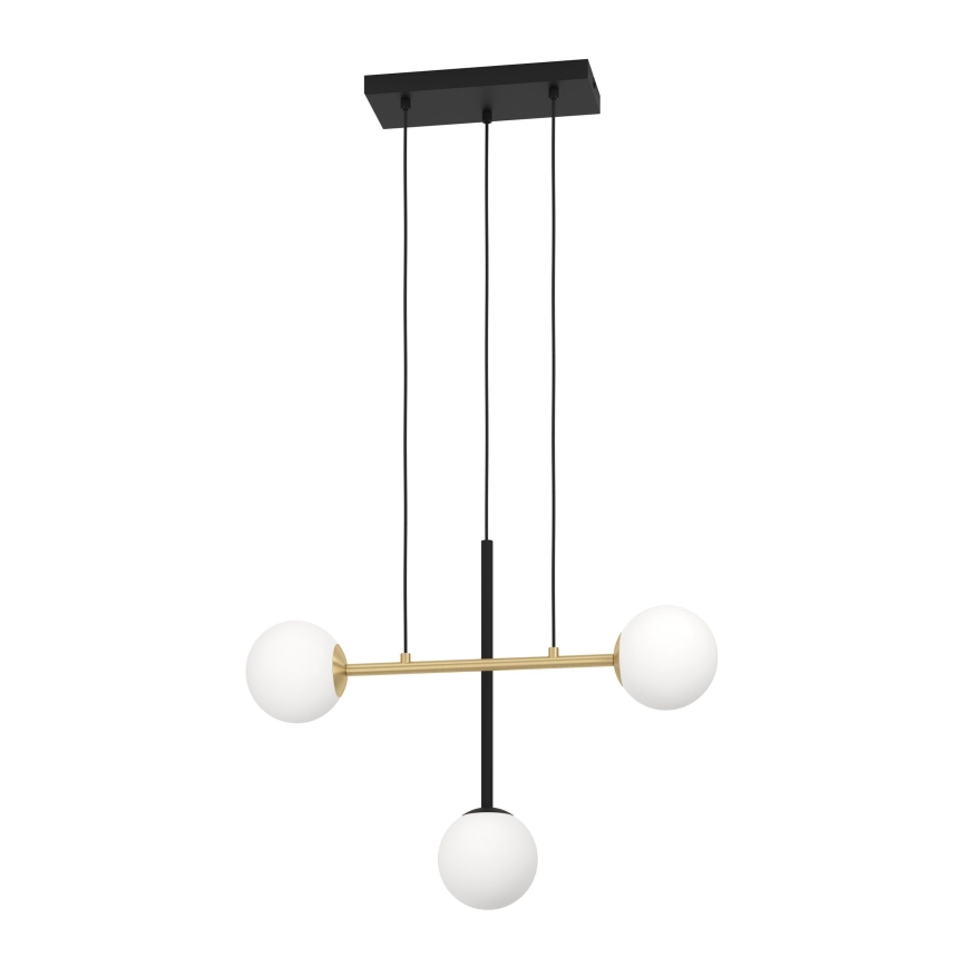 Eglo - Lampadario a sospensione con filo 3xE14/40W/230V oro/nero
