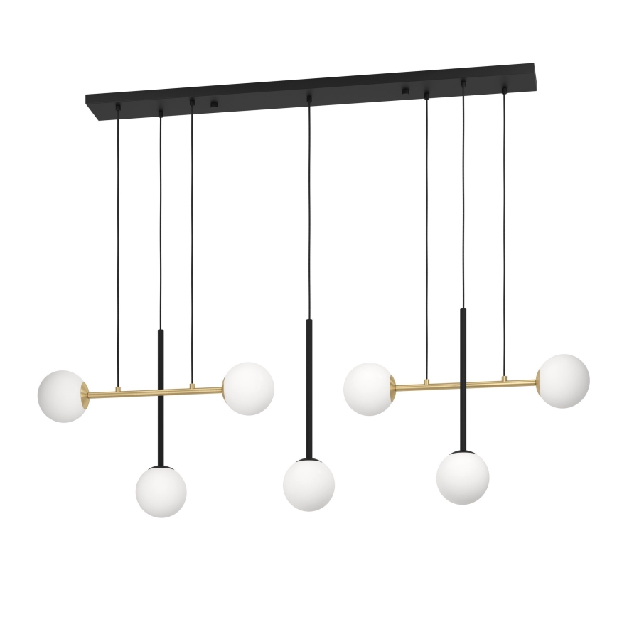 Eglo - Lampadario a sospensione con filo 7xE14/40W/230V oro/nero