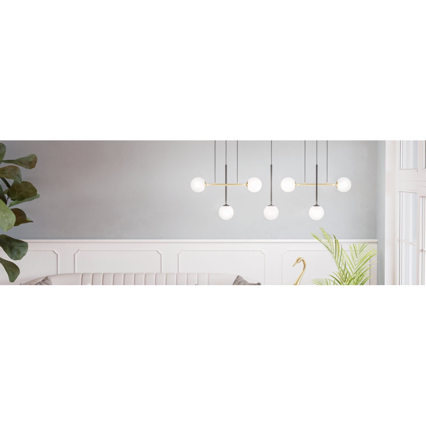 Eglo - Lampadario a sospensione con filo 7xE14/40W/230V oro/nero