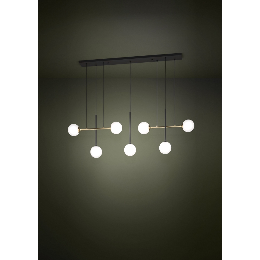 Eglo - Lampadario a sospensione con filo 7xE14/40W/230V oro/nero