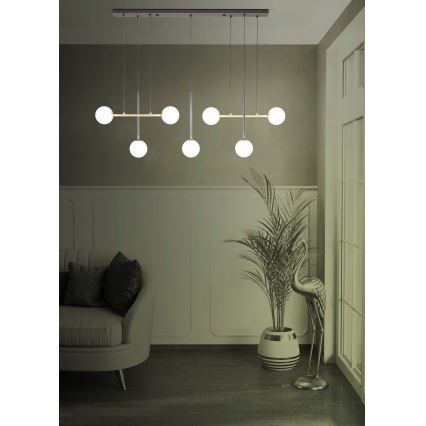 Eglo - Lampadario a sospensione con filo 7xE14/40W/230V oro/nero