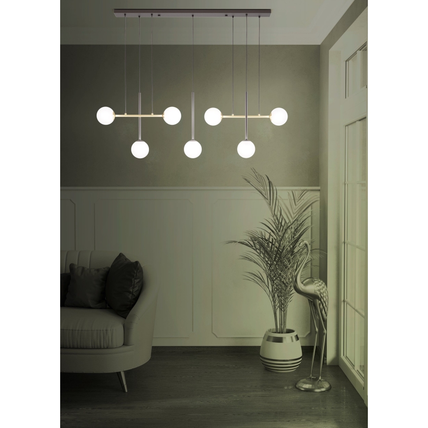 Eglo - Lampadario a sospensione con filo 7xE14/40W/230V oro/nero