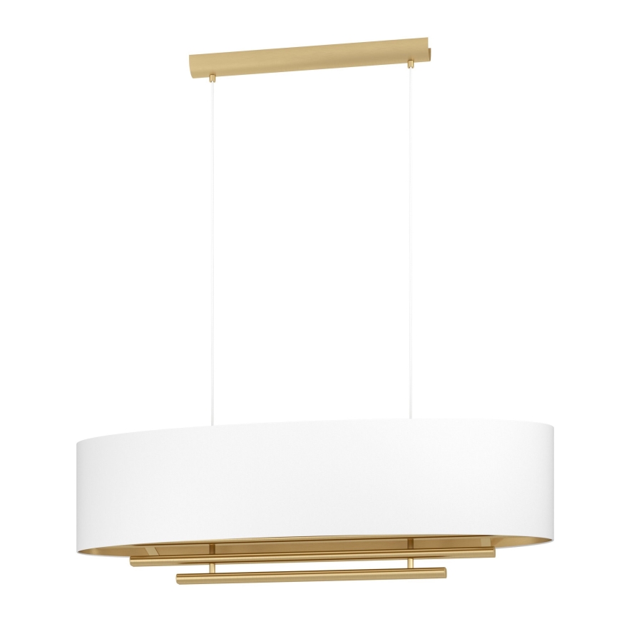 Eglo - Lampadario a sospensione con filo 4xE27/40W/230V bianco/oro