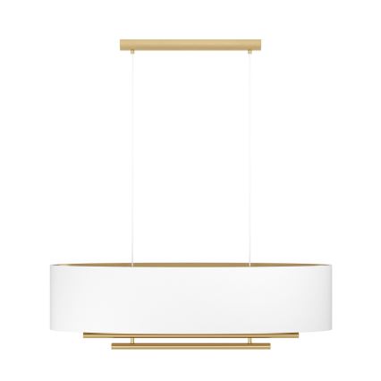 Eglo - Lampadario a sospensione con filo 4xE27/40W/230V bianco/oro