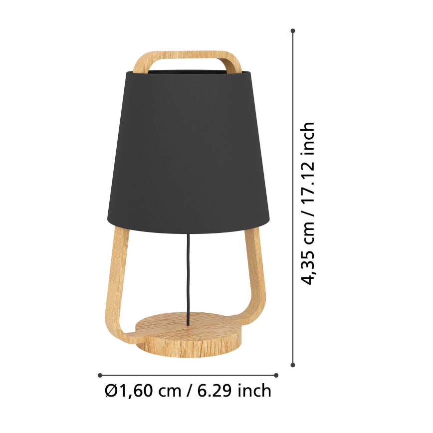 Eglo - Lampada da tavolo 1xE27/40W/230V nero