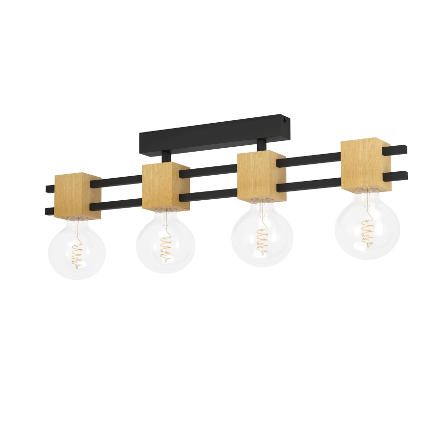 Eglo - Lampadario a plafone 4xE27/40W/230V nero/marrone