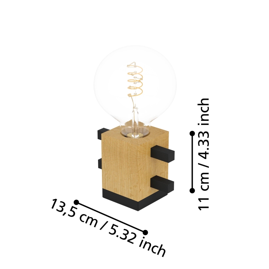 Eglo - Lampada da tavolo 1xE27/40W/230V nero/marrone