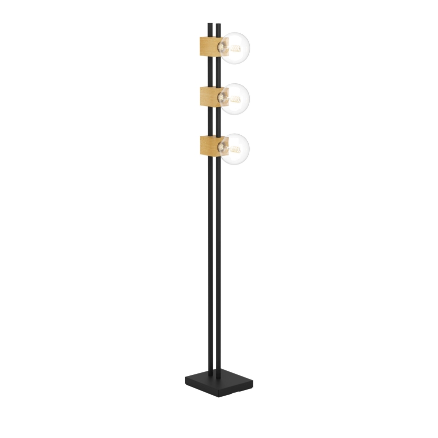 Eglo - Lampada con piedistallo 3xE27/40W/230V nero/marrone