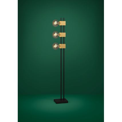 Eglo - Lampada con piedistallo 3xE27/40W/230V nero/marrone