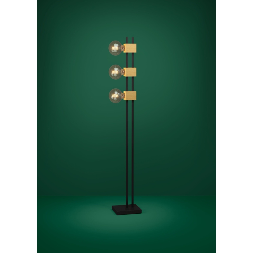 Eglo - Lampada con piedistallo 3xE27/40W/230V nero/marrone