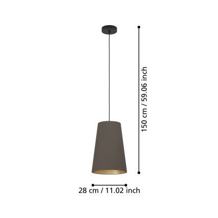 Eglo - Lampadario a sospensione con filo 1xE27/40W/230V marrone