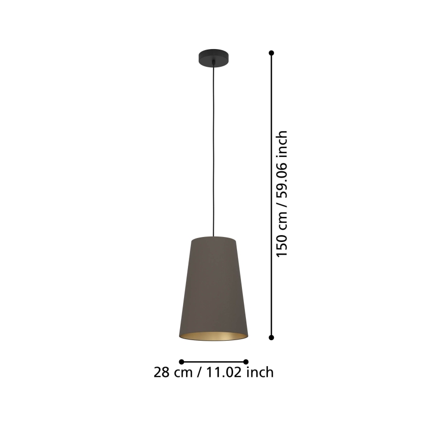 Eglo - Lampadario a sospensione con filo 1xE27/40W/230V marrone