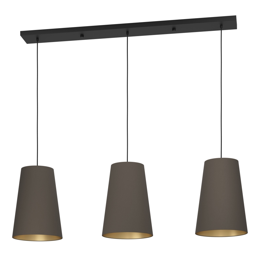 Eglo - Lampadario a sospensione con filo 3xE27/40W/230V marrone