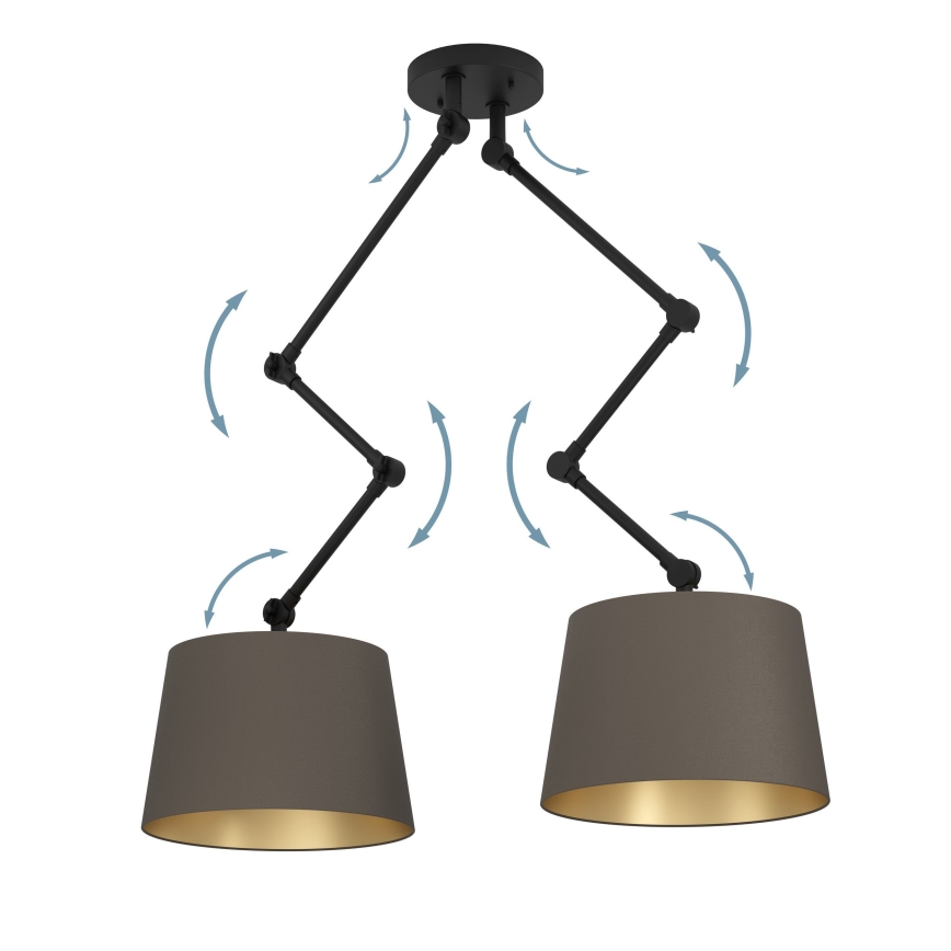 Eglo - Lampadario a sospensione con supporto rigido 2xE27/40W/230V marrone
