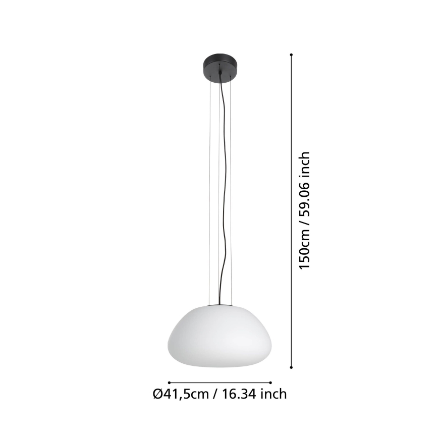 Eglo - Lampadario a sospensione con filo 1xE27/40W/230V nero